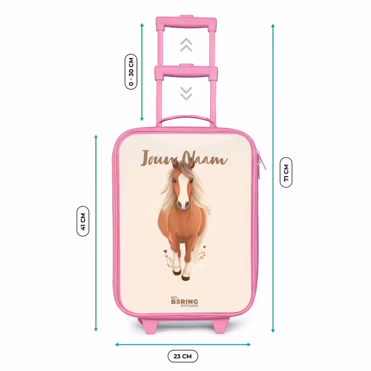 Kinderkoffer - Roze - Bruin paard in gallop — 5