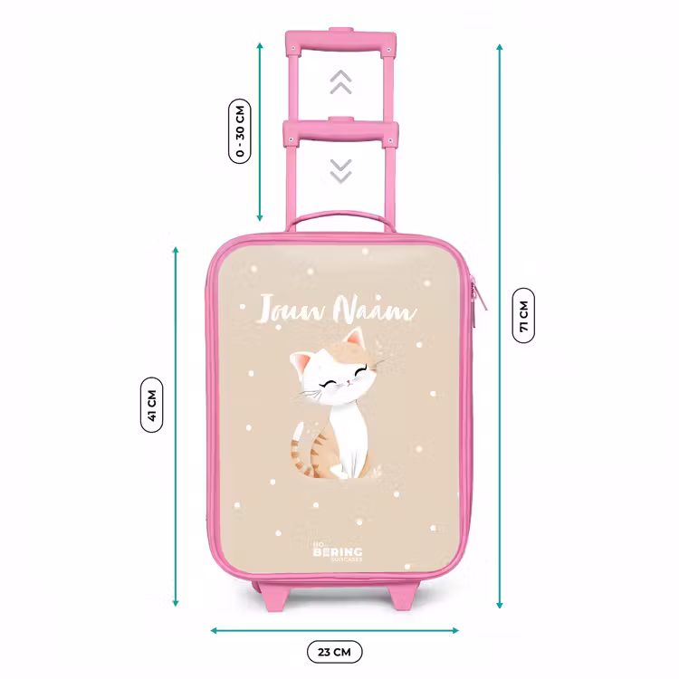 Kinderkoffer - Roze - Kat omringd door beige stippen — 5