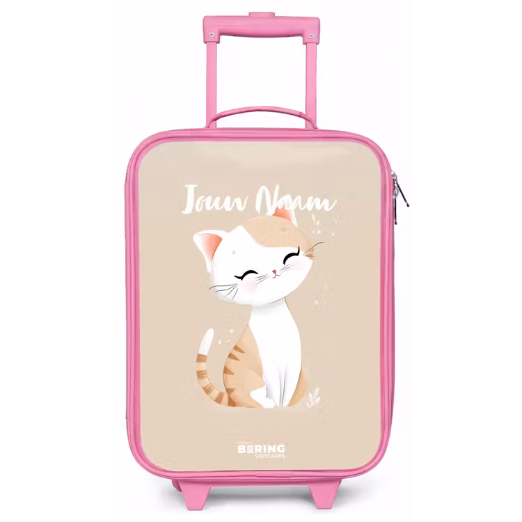 Kinderkoffer - Roze - Kitten in de kleuren beige en wit — 1