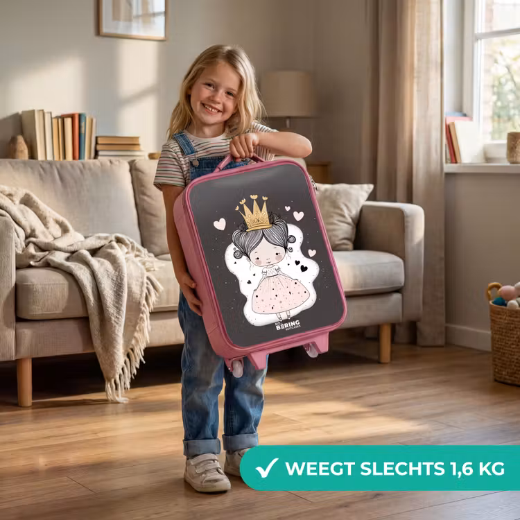 Kinderkoffer - Roze - Kleine prinses op zwarte achtergrond — 2