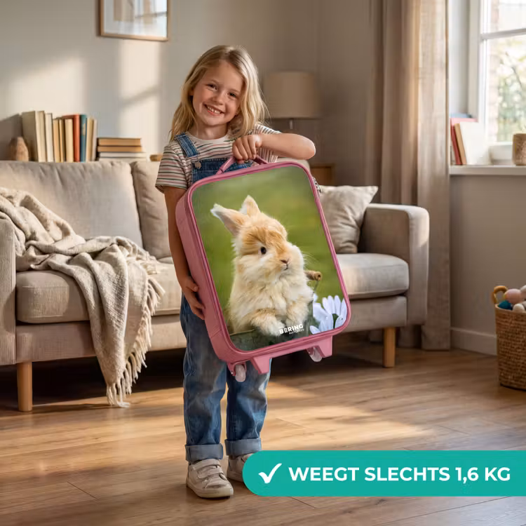 Kinderkoffer - Roze - Konijn in bloempot — 2