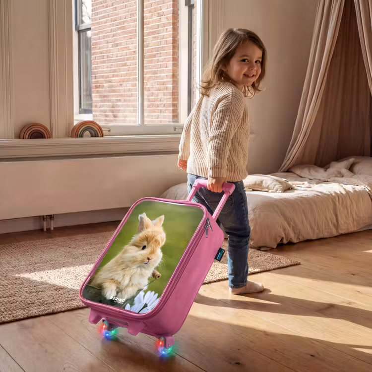 Kinderkoffer - Roze - Konijn in bloempot — 3