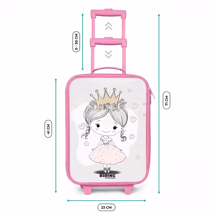 Kinderkoffer - Roze - Prinses met kroon en roze hartjes — 5