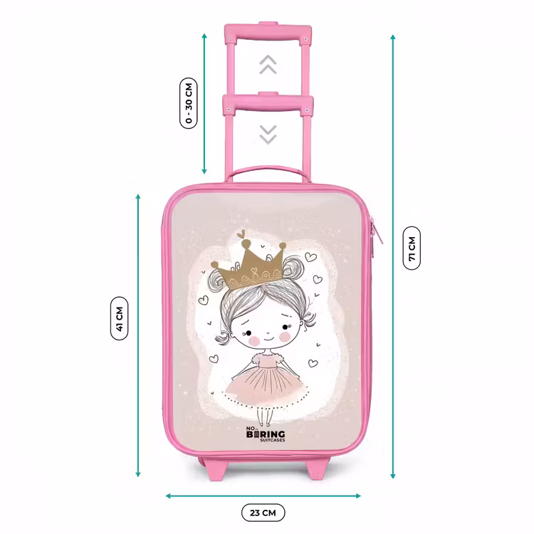 Kinderkoffer - Roze - Prinses op gekleurde achtergrond met hartjes — 5