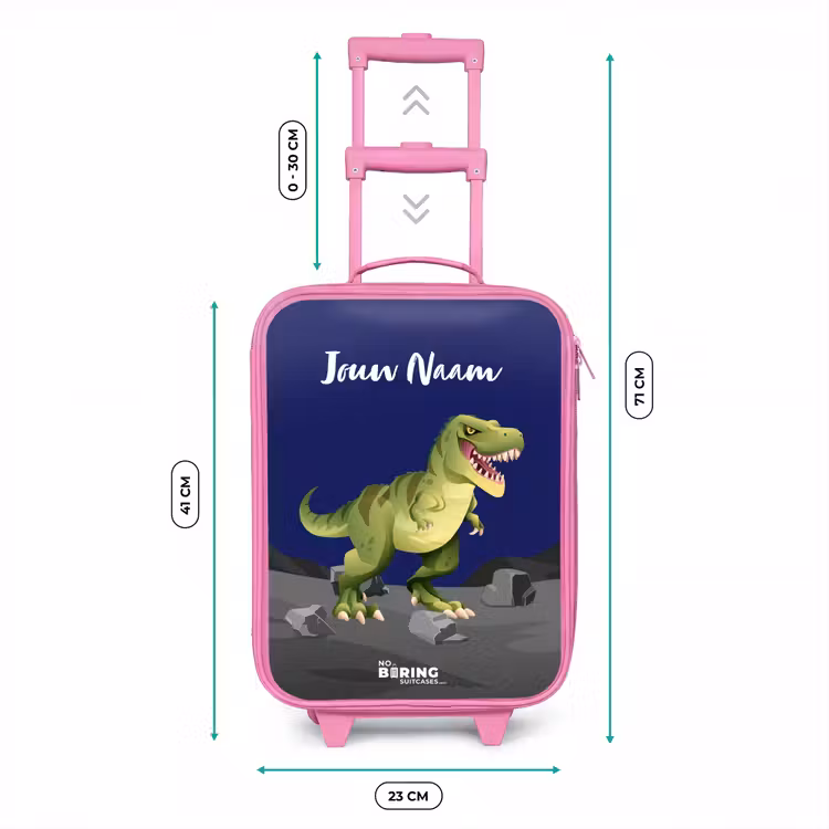 Kinderkoffer met naam - Roze - Tjibbe T-Rex — 5