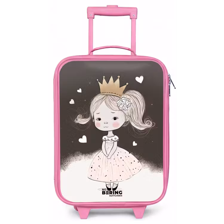 Kinderkoffer - Roze - Verlegen prinses met bloem — 1