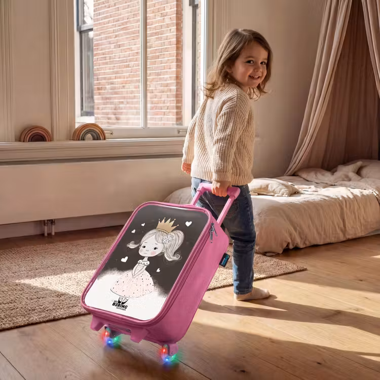 Kinderkoffer - Roze - Verlegen prinses met bloem — 3