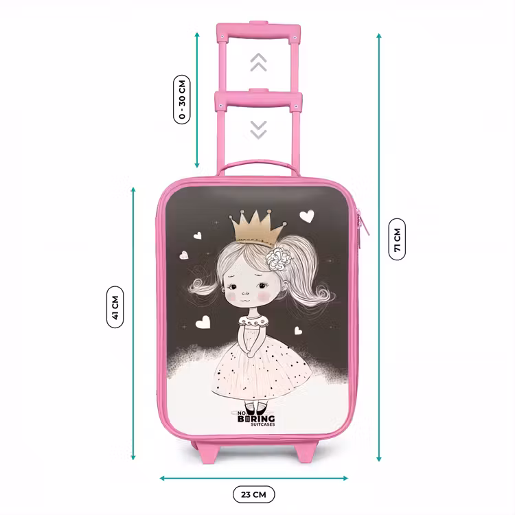 Kinderkoffer - Roze - Verlegen prinses met bloem — 5