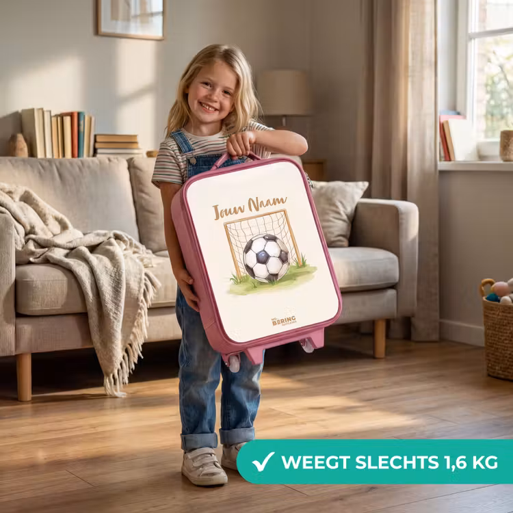 Kinderkoffer - Roze - Voetbal in een goal — 2