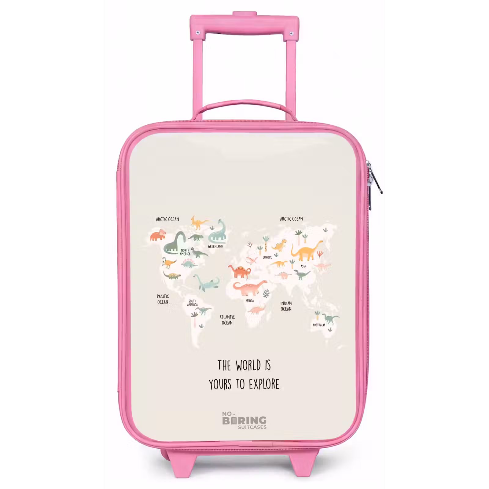 Kinderkoffer - Roze - Dino wereldkaart — 1