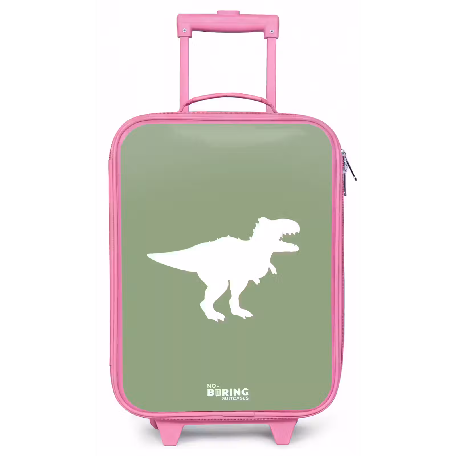 Kinderkoffer - Roze - Groen met T-rex dino — 1