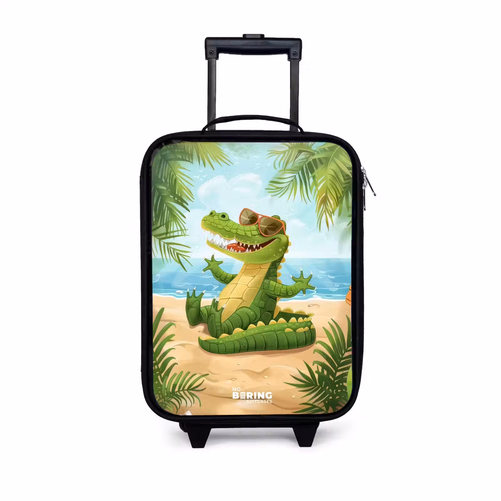 Kinderkoffer - Krokodil met zonnebril ontspant op het strand — 1