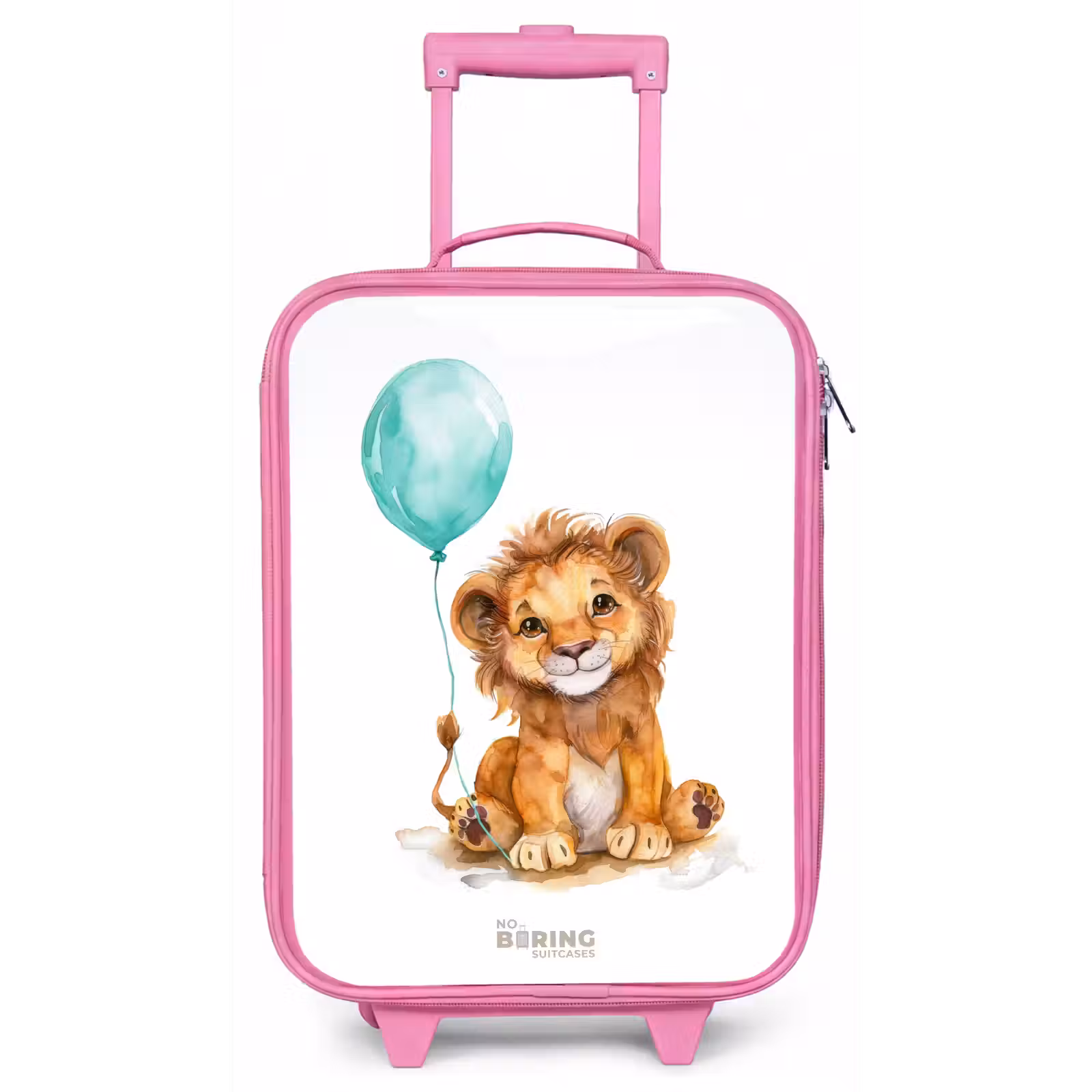 Kinderkoffer - Roze - Leeuw met blauwe ballon — 1