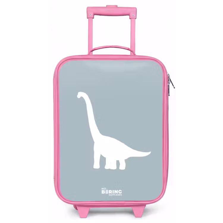Kinderkoffer - Roze - Blauw met Brachiosaurus dino — 1