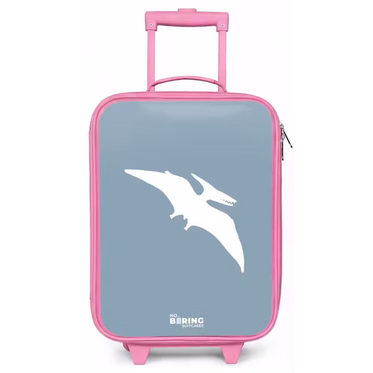 Kinderkoffer - Roze - Blauw met Pteranodon dino — 1