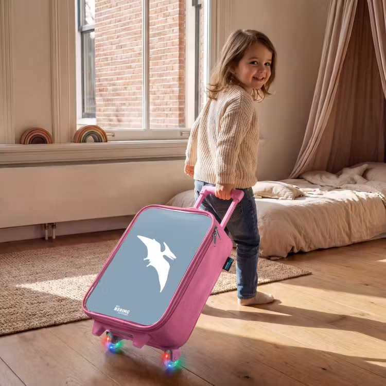 Kinderkoffer - Roze - Blauw met Pteranodon dino — 3