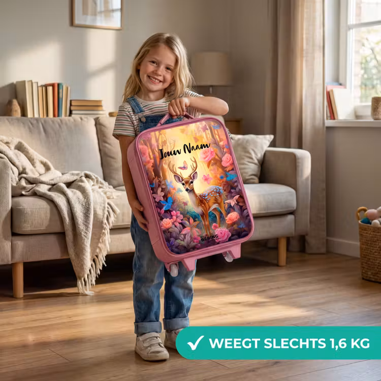 Kinderkoffer met naam - Roze - Bloesem boshert — 2
