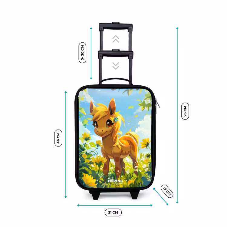 Kinderkoffer - Bruine pony tussen gele bloemen — 6