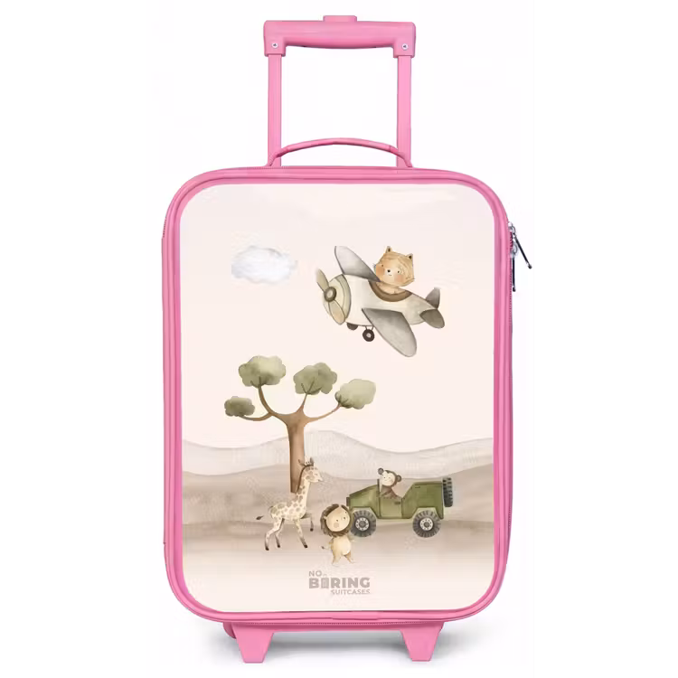Kinderkoffer - Roze - Dieren op safari — 1