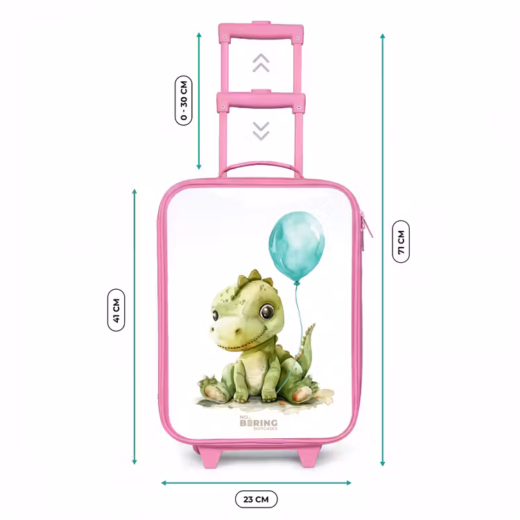 Kinderkoffer - Roze - Dino met blauwe ballon — 5
