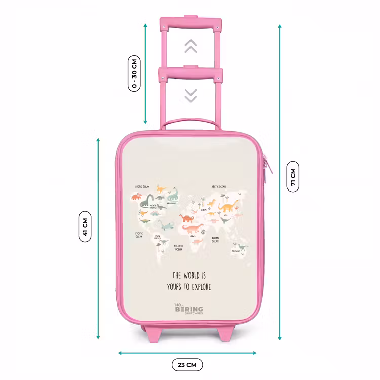 Kinderkoffer - Roze - Dino wereldkaart — 5