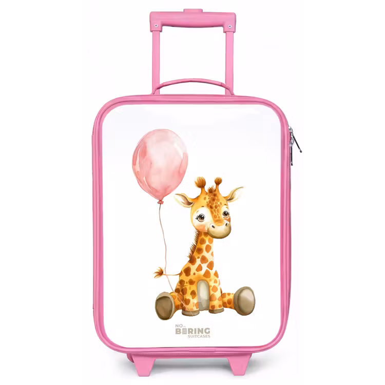 Kinderkoffer - Roze - Giraffe met roze ballon — 1