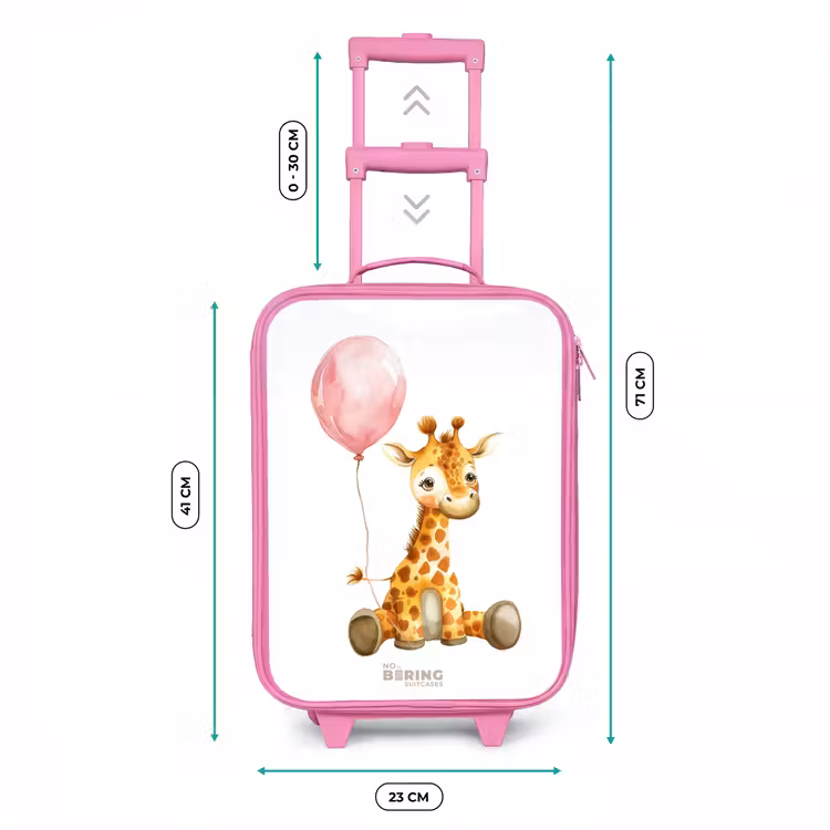 Kinderkoffer - Roze - Giraffe met roze ballon — 5