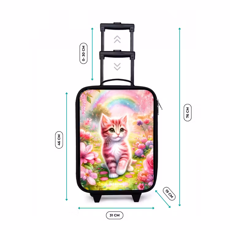 Kinderkoffer - Kitten met regenboog en bloemen — 7