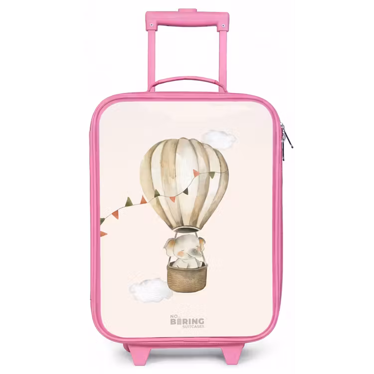 Kinderkoffer - Roze - Olifant in een luchtballon — 1
