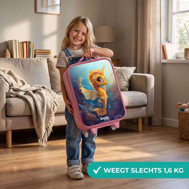 Kinderkoffer - Roze - Oranje zeepaardje in het water — 2