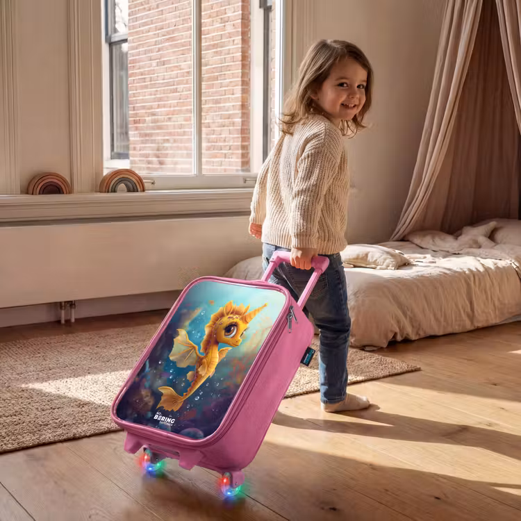 Kinderkoffer - Roze - Oranje zeepaardje in het water — 3