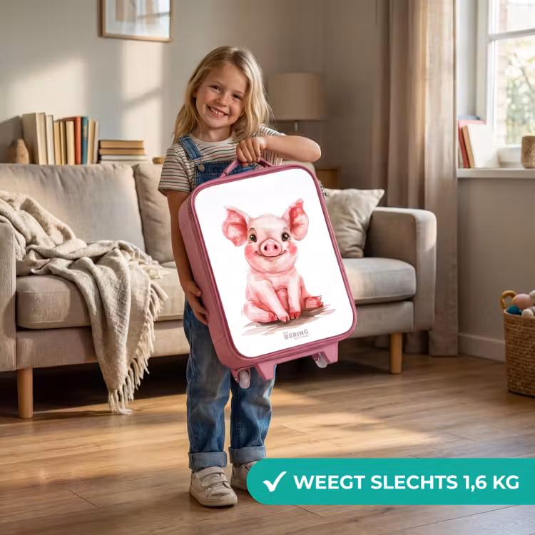 Kinderkoffer - Roze - Roze baby varken — 2