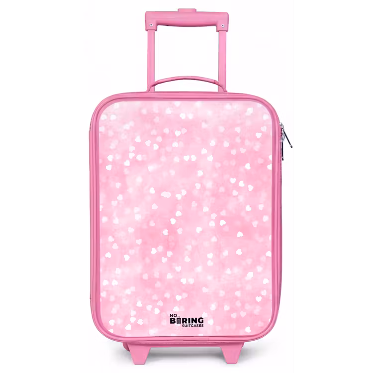 Kinderkoffer - Roze - Roze glitter hartjes — 1