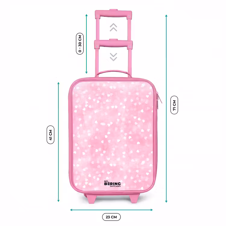 Kinderkoffer - Roze - Roze glitter hartjes — 5