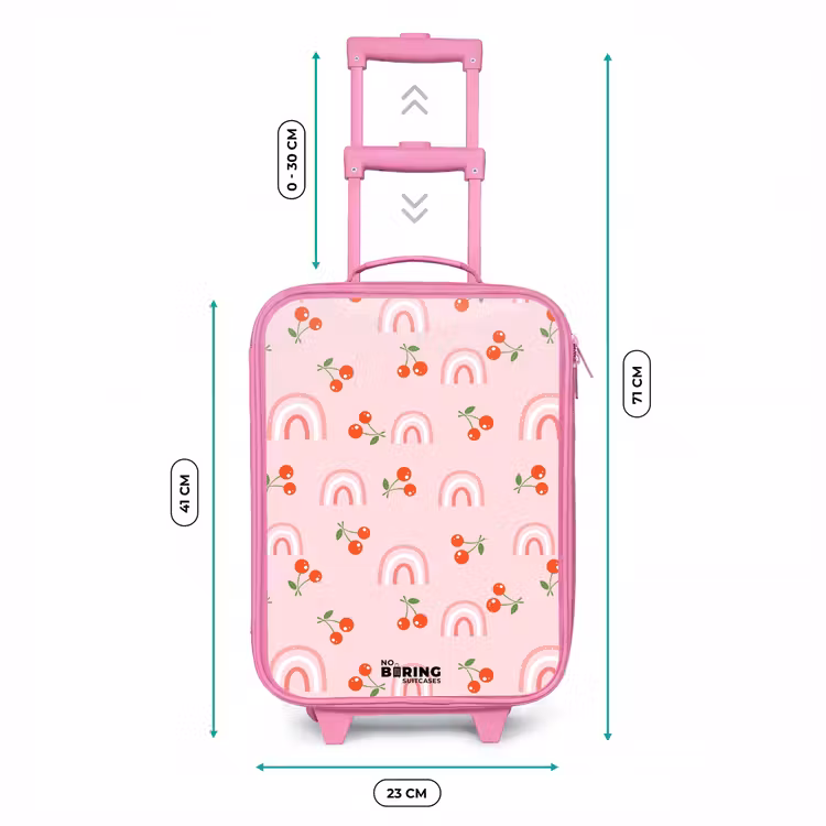 Kinderkoffer - Roze - Roze met regenboog en kersen patroon — 5