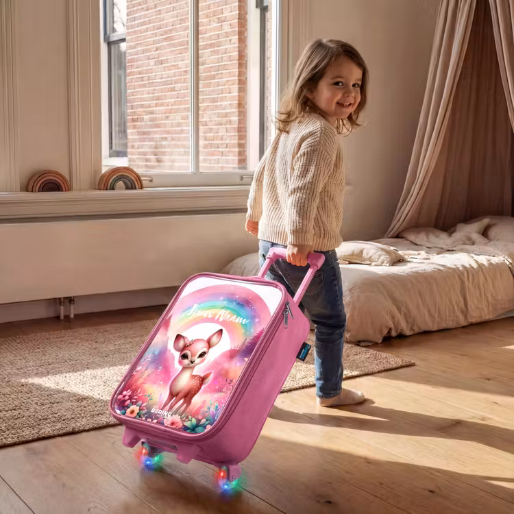 Kinderkoffer met naam - Roze - Roze reebokje — 3