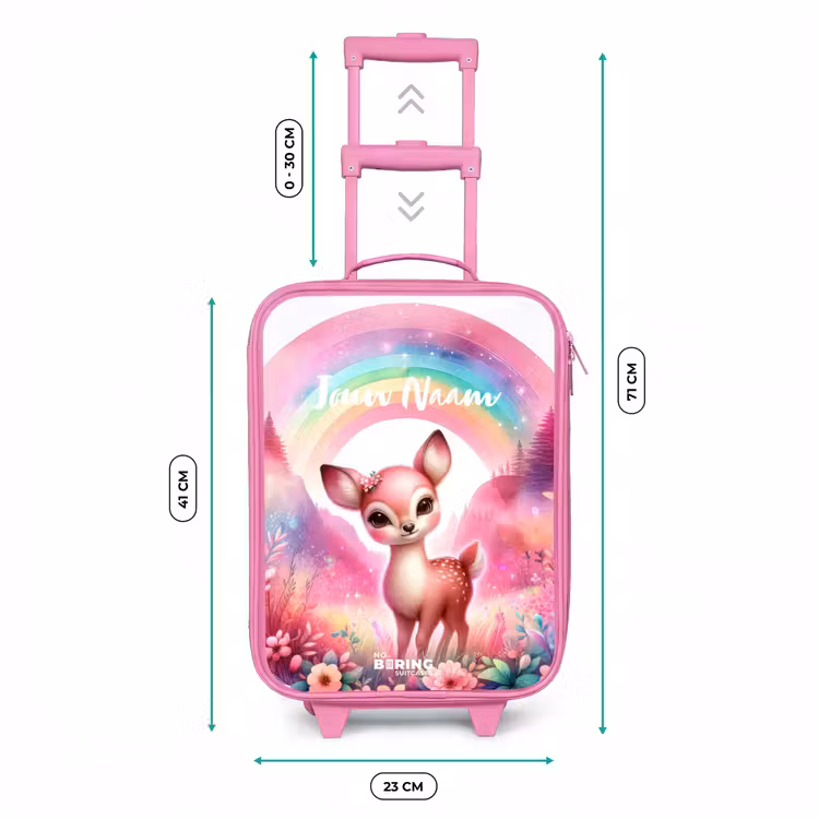 Kinderkoffer met naam - Roze - Roze reebokje — 5