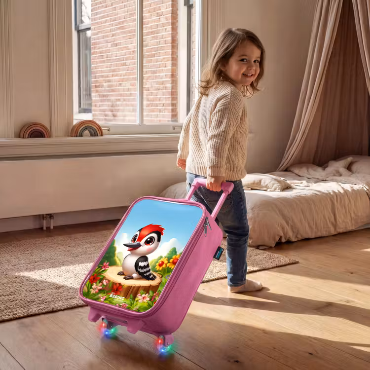 Kinderkoffer - Roze - Specht op en boomstronk — 3