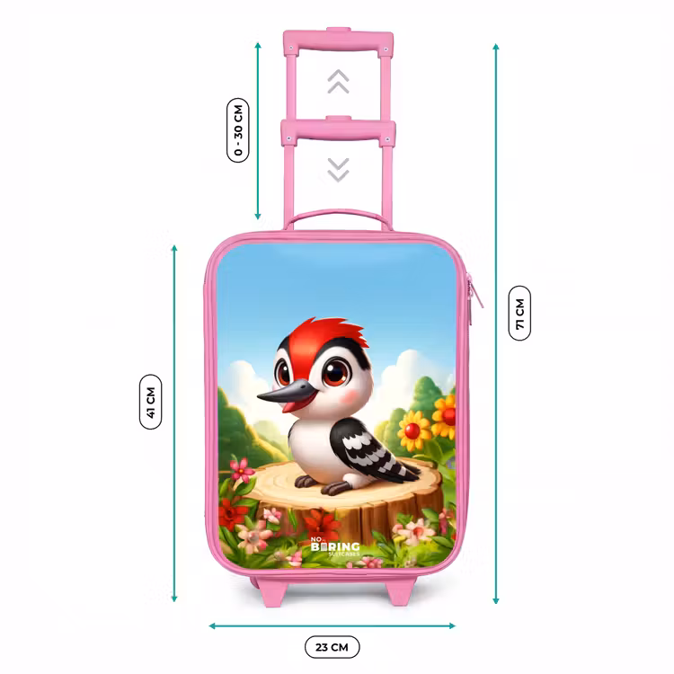 Kinderkoffer - Roze - Specht op en boomstronk — 5