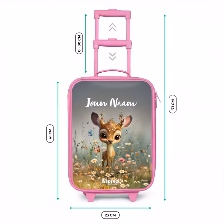 Kinderkoffer met naam - Roze - Valerie veldhertje — 5