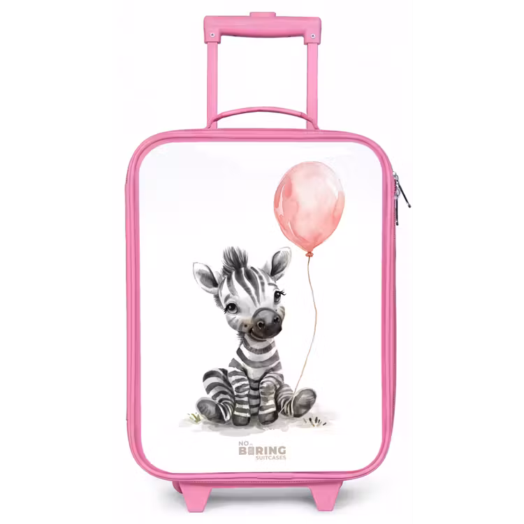 Kinderkoffer - Roze - Zebra met roze ballon — 1