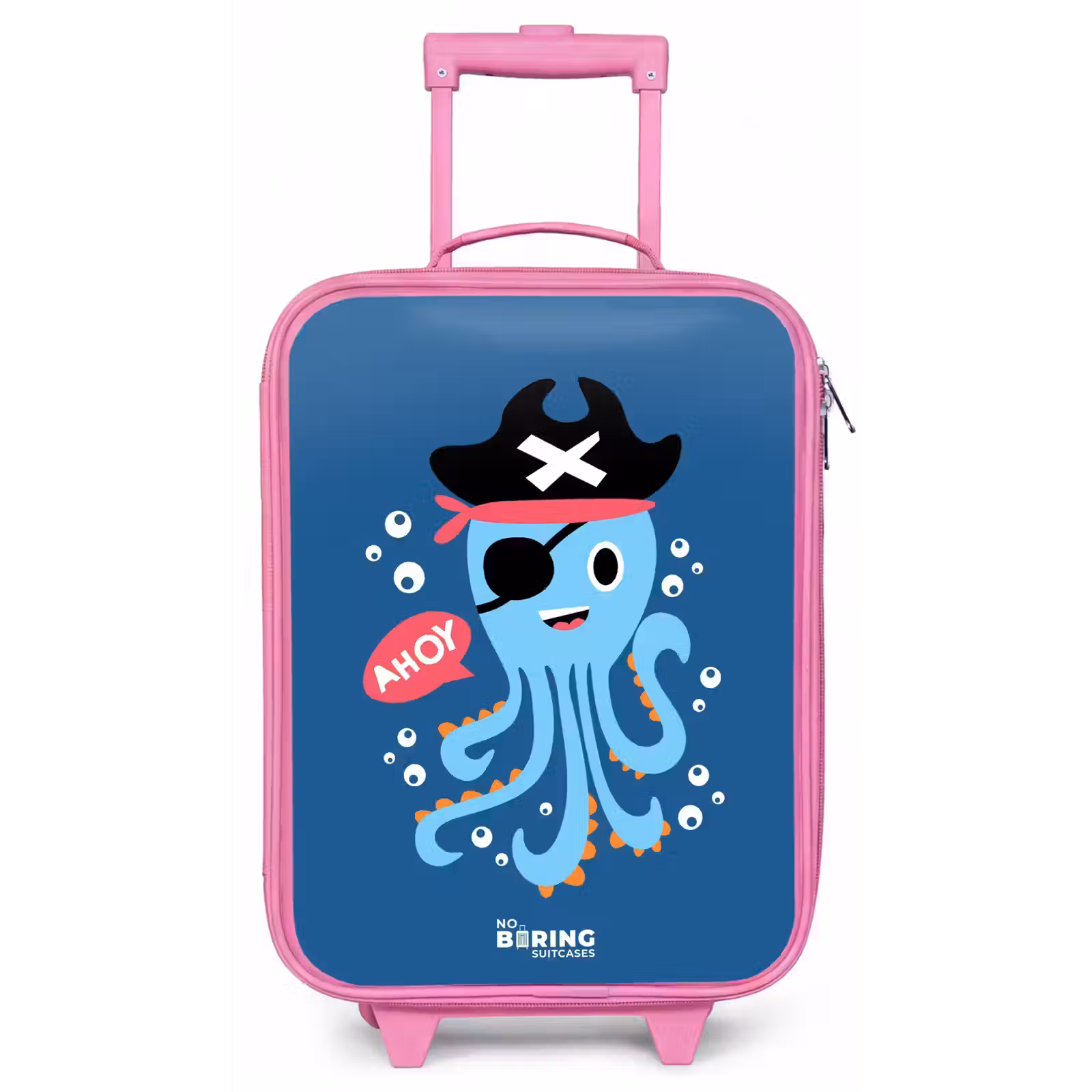 Kinderkoffer - Roze - Piraten octopus met een hoed — 1