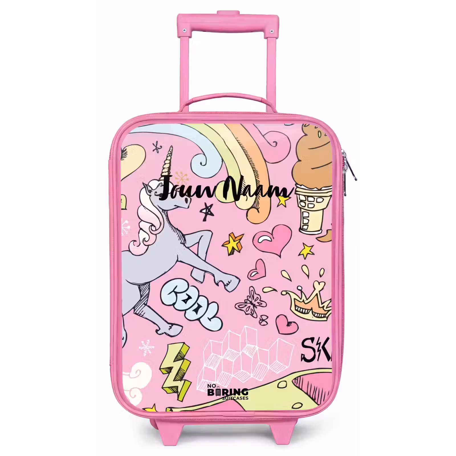 Kinderkoffer - Roze - Unicorn doodles — 1