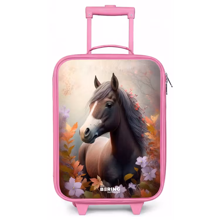 Kinderkoffer - Roze - Bruin paard in de herfst — 1