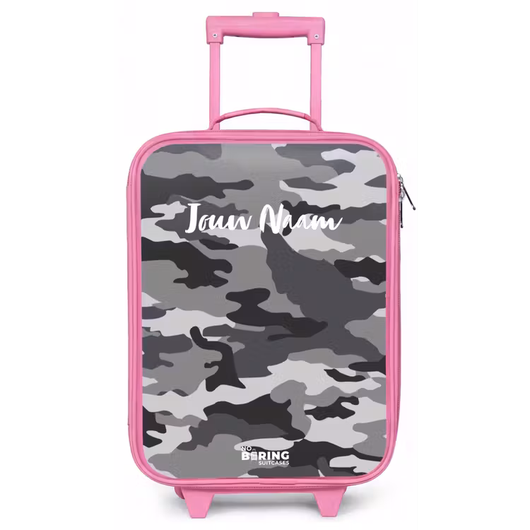 Kinderkoffer - Roze - Camogrijs — 1