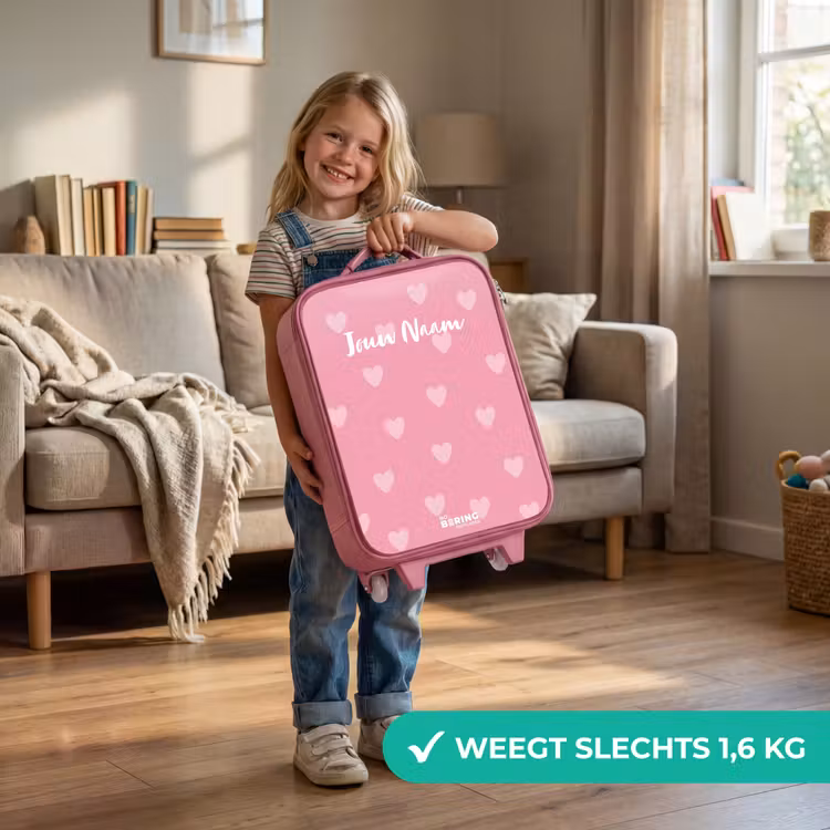Kinderkoffer - Roze - Hartjesritme — 2