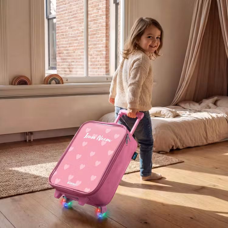 Kinderkoffer - Roze - Hartjesritme — 3