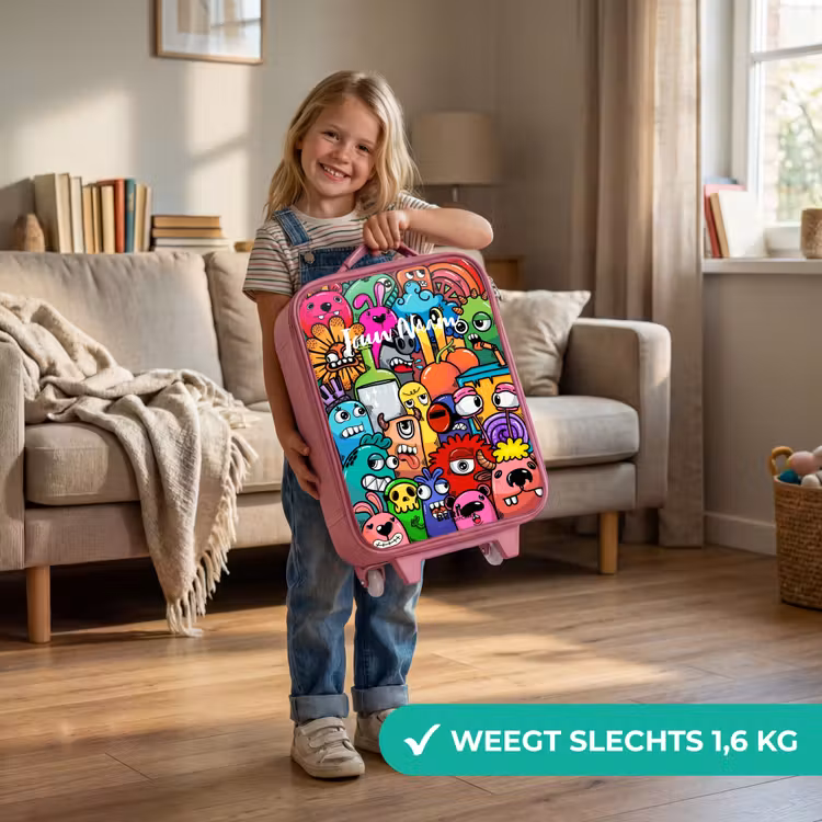 Kinderkoffer - Roze - Knallende gekleurde monsters — 2