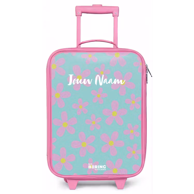 Kinderkoffer - Roze - Madeliefjesmania mint — 1