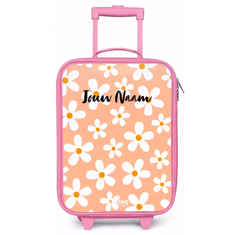 Kinderkoffer - Roze - Madeliefjesmania perzik — 1